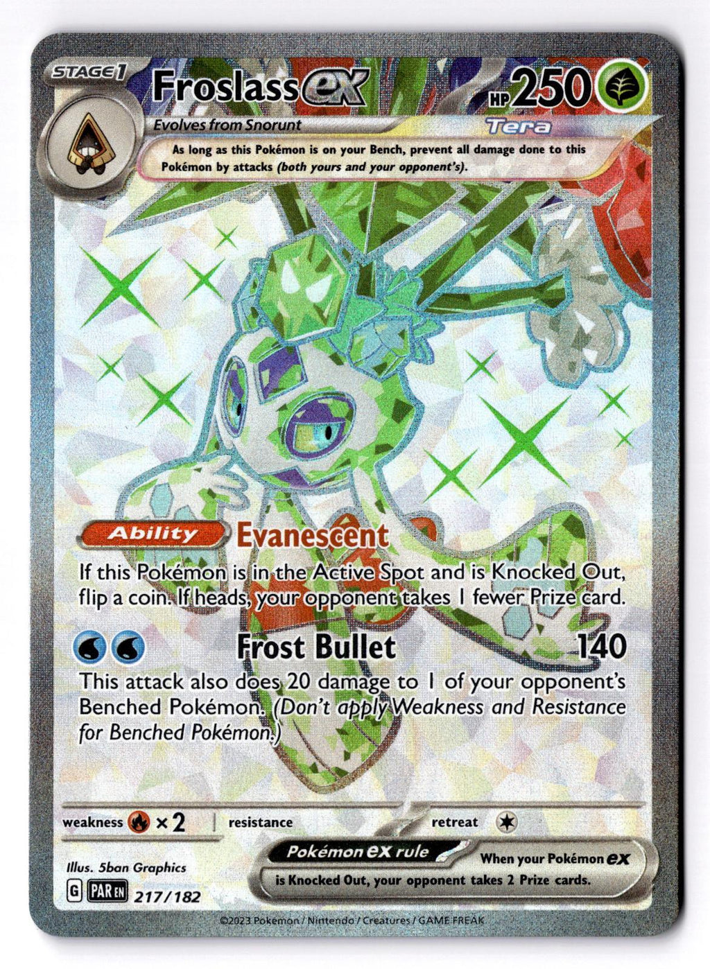Froslass ex 217/182 Ultra Rare Paradox Rift Pokemon Holo Near Mint