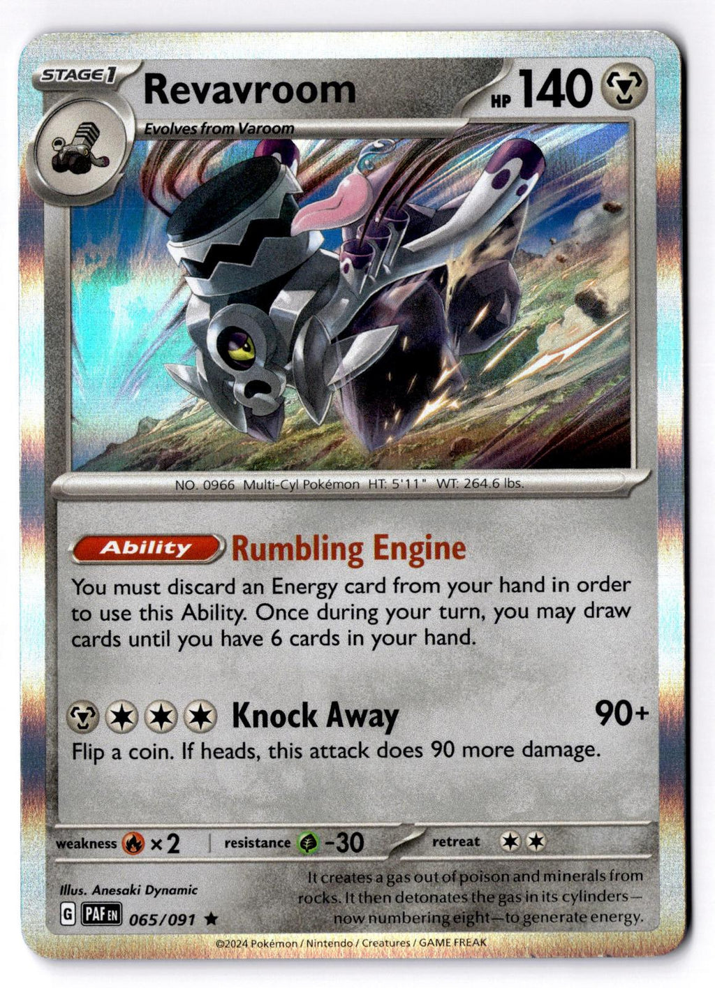 Revavroom 065/091 Rare Paldean Fates Pokemon Holo Near Mint