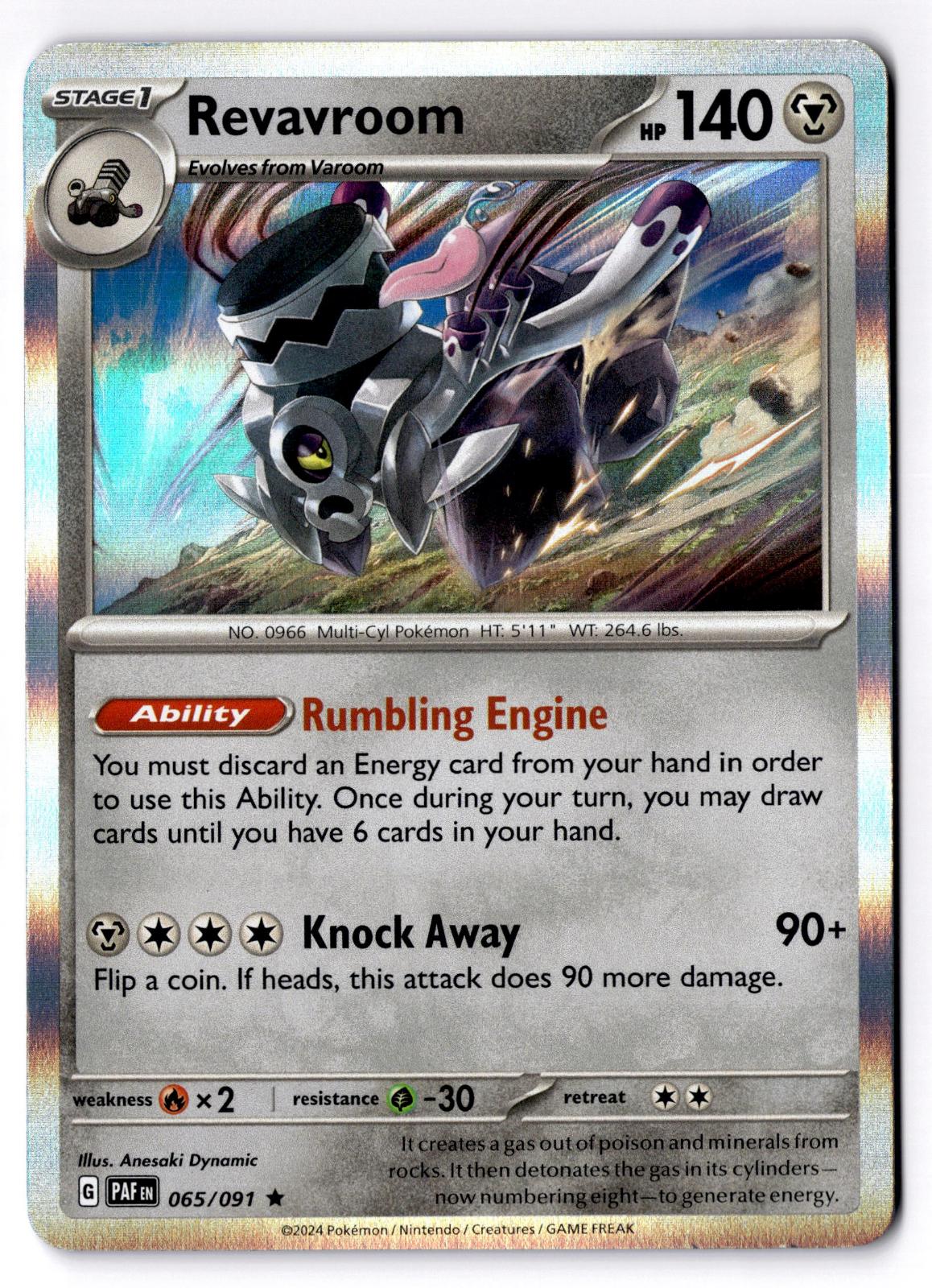 Revavroom 065/091 Rare Paldean Fates Pokemon Holo Near Mint