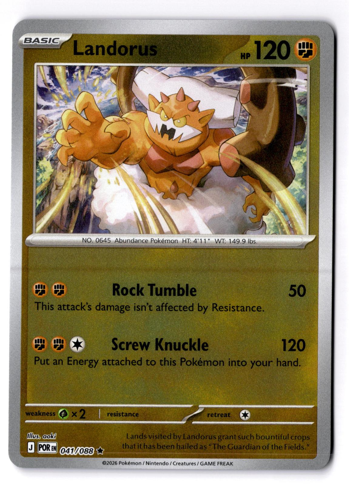 Landorus 041/088 Rare Perfect Order Pokemon Reverse Holo Lightly Played