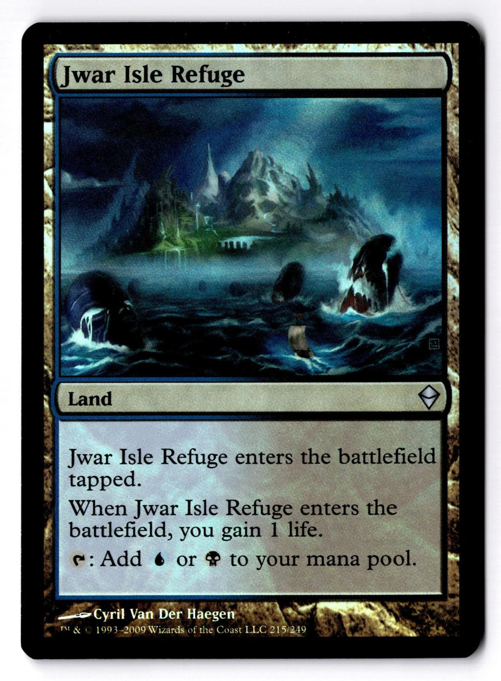 Jwar Isle Refuge 215 Uncommon Zendikar Magic: The Gathering Foil Lightly Played