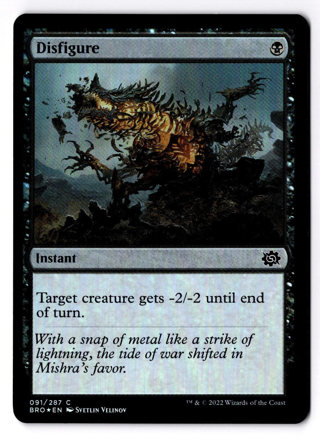Disfigure 91 Common The Brothers' War Magic: The Gathering Foil Lightly Played
