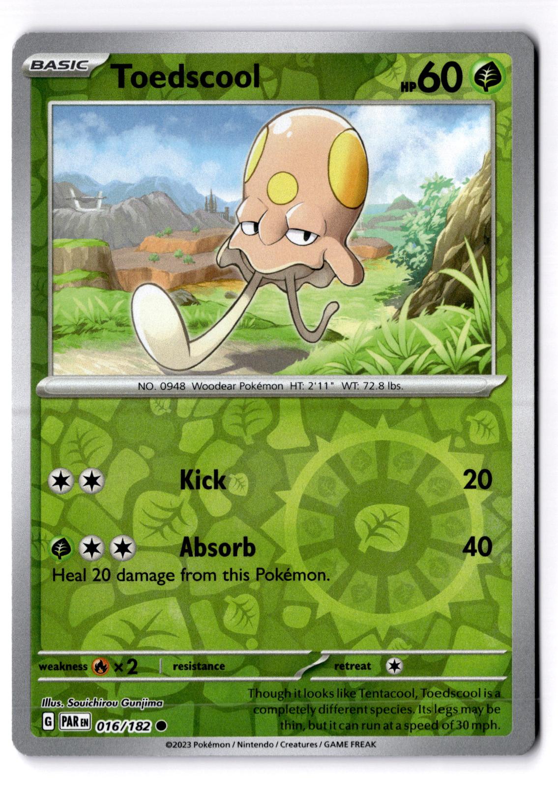 Toedscool 016/182 Common Paradox Rift Pokemon Reverse Holo Near Mint