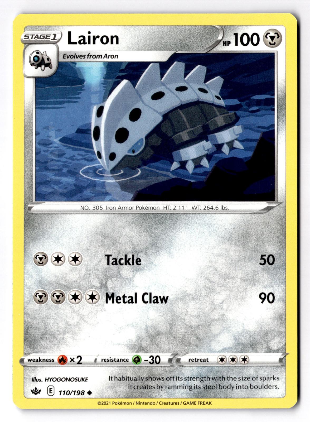 Lairon 110/198 Uncommon Chilling Reign Pokemon Lightly Played