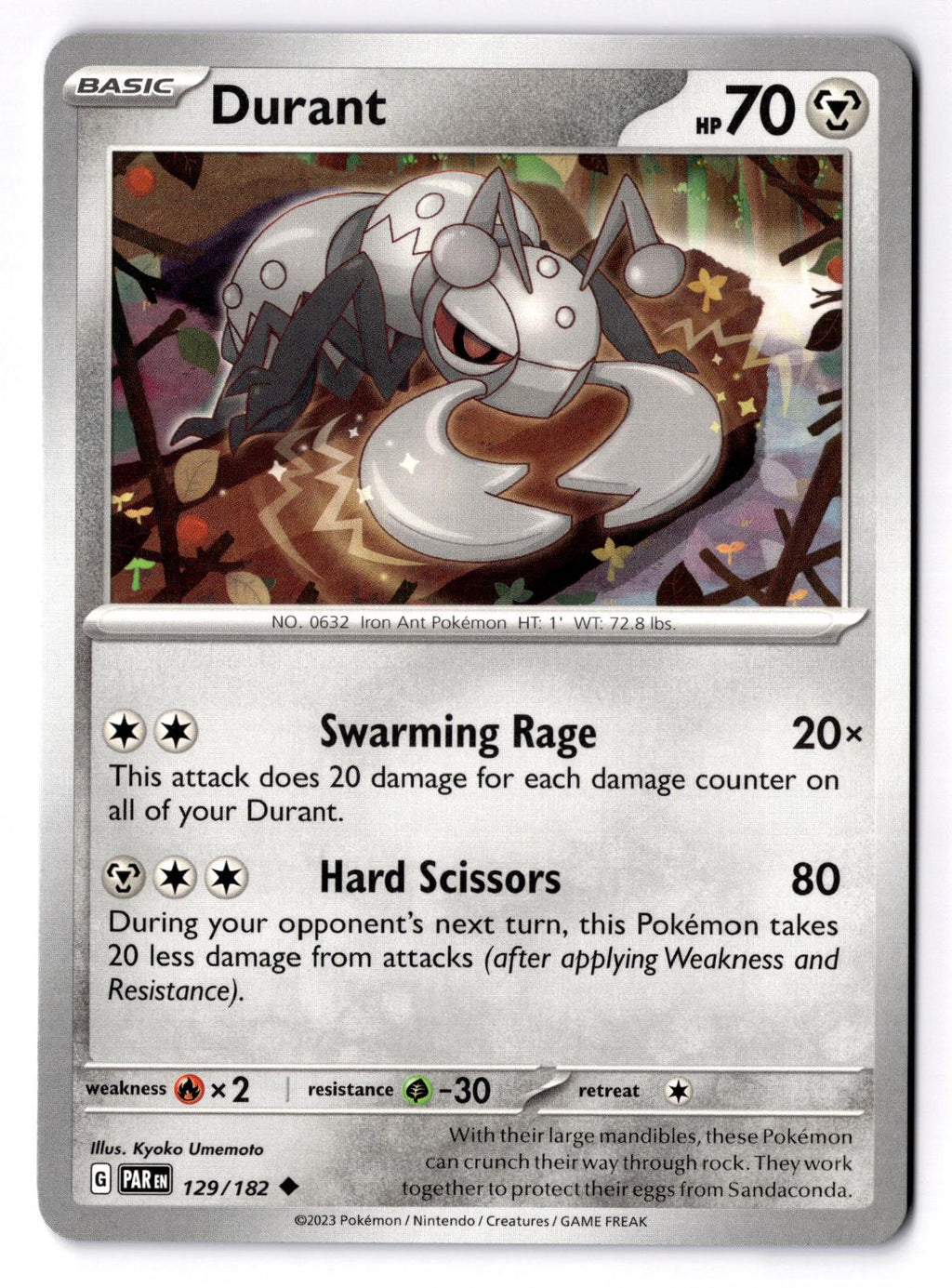 Durant 129/182 Uncommon Paradox Rift Pokemon Near Mint