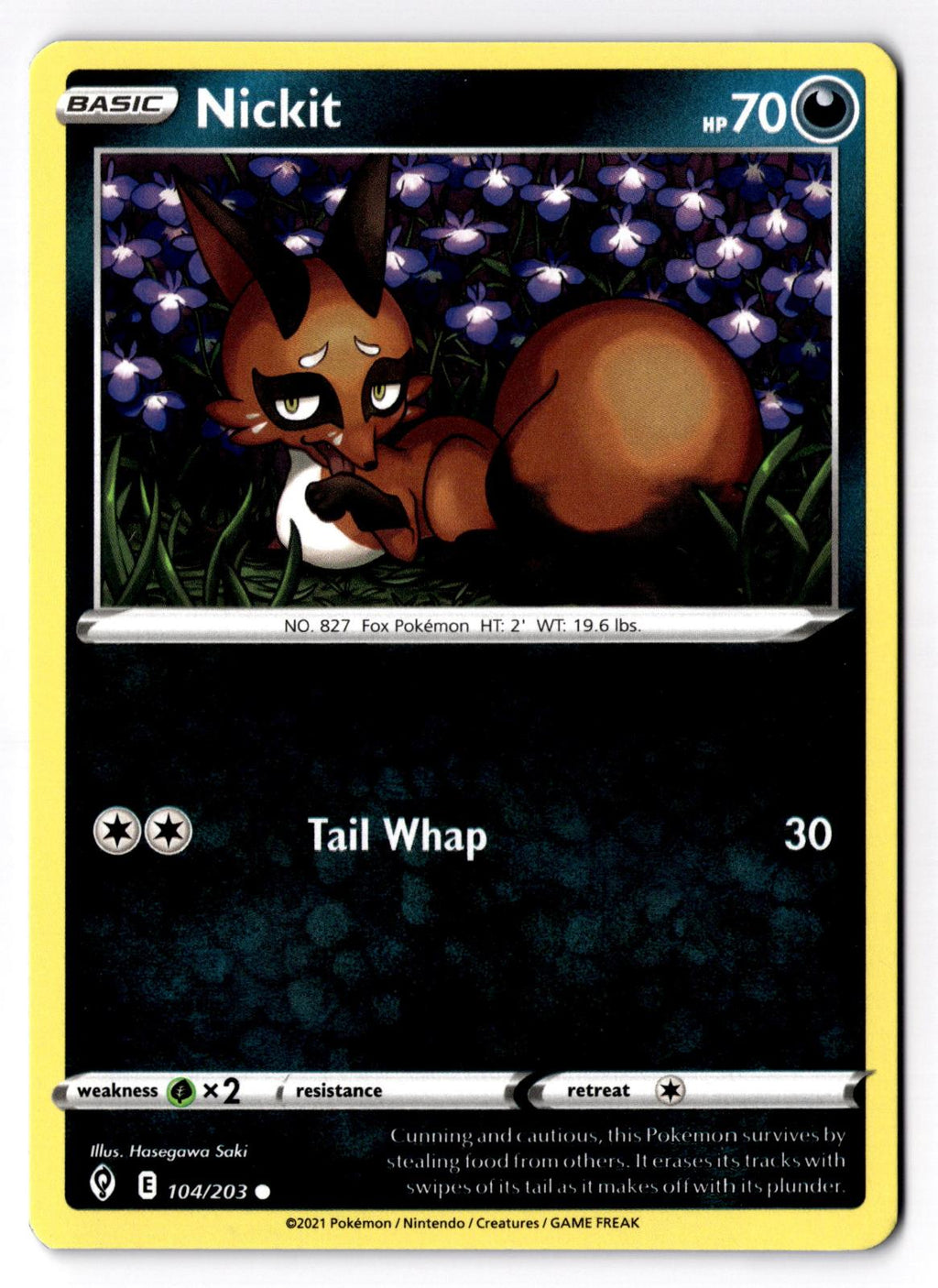 Nickit 104/203 Common Evolving Skies Pokemon Lightly Played