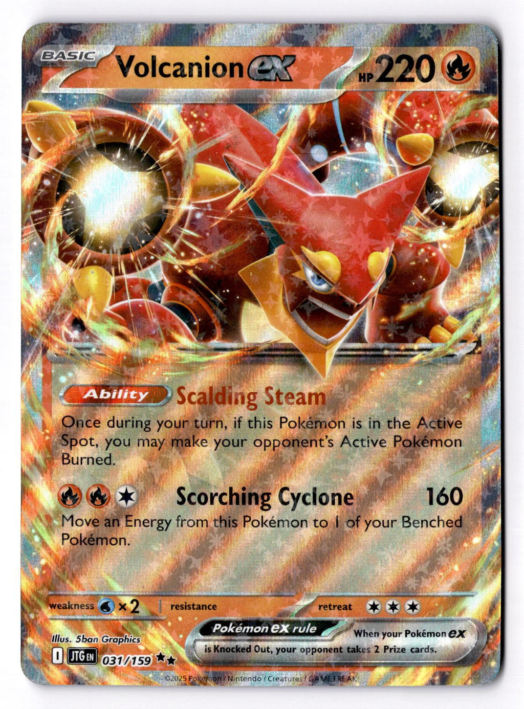 Volcanion ex 031/159 Double Rare Journey Together Pokemon Holo Near Mint