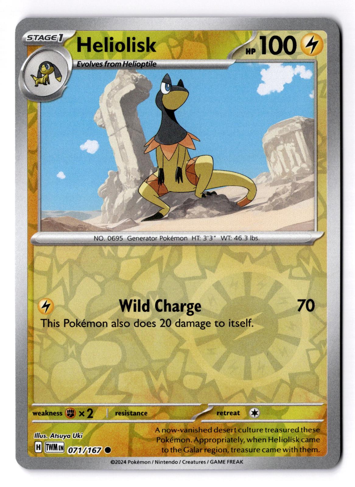 Heliolisk 071/167 Common Twilight Masquerade Pokemon Reverse Holo Near Mint