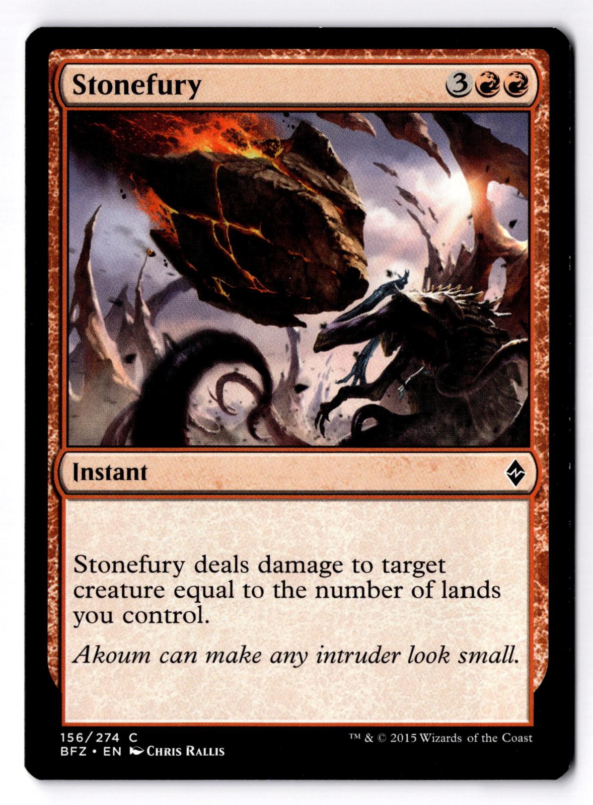 Stonefury 156 Common Battle for Zendikar Magic: The Gathering Moderately Played