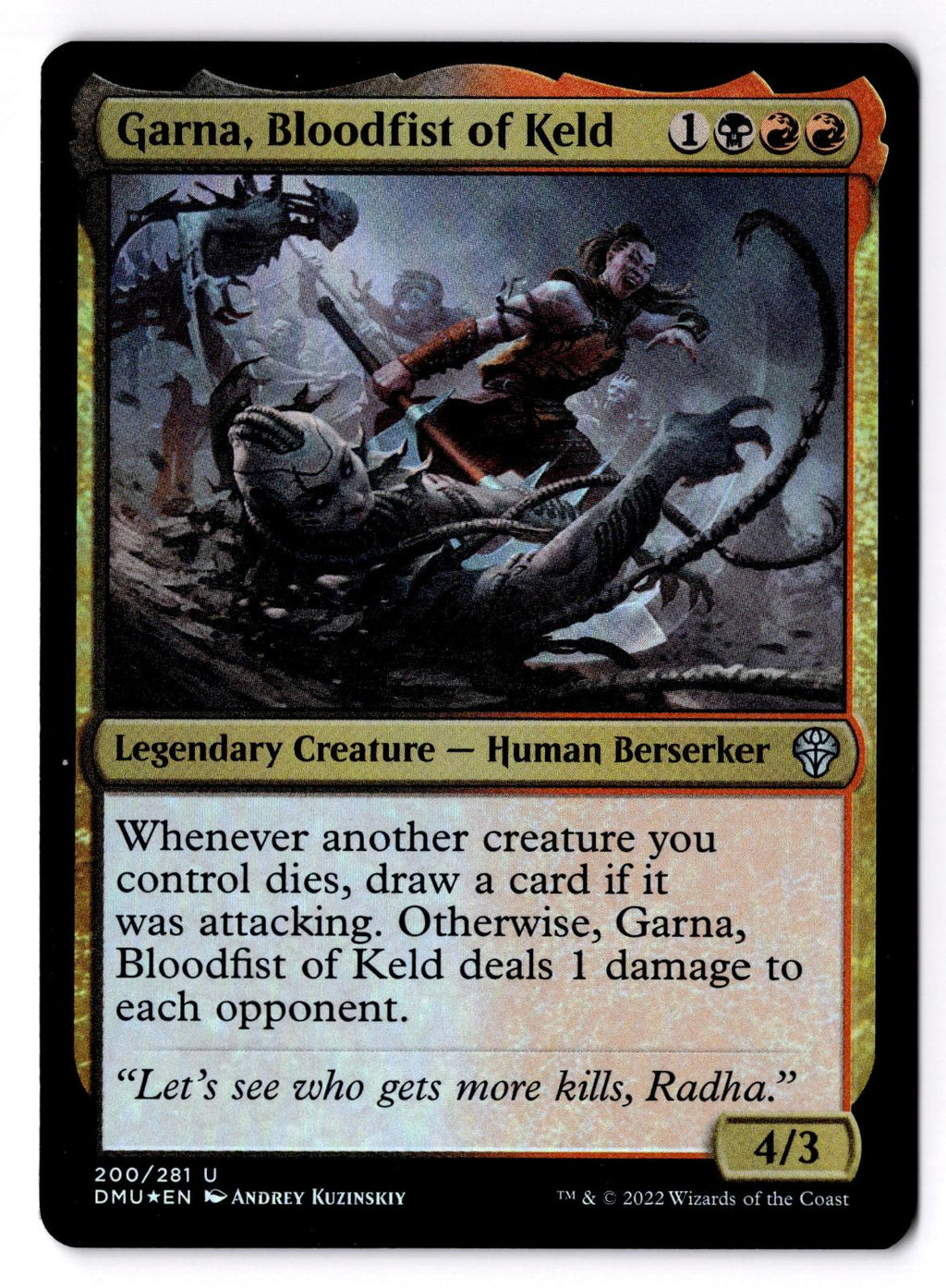 Garna, Bloodfist of Keld 200 Dominaria United Magic: The Gathering Foil LP