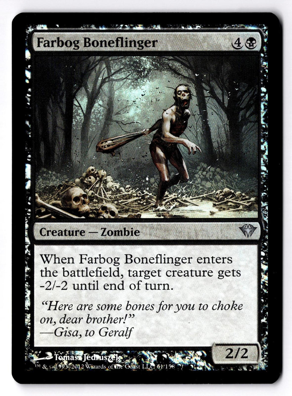 Farbog Boneflinger 61 Uncommon Dark Ascension Magic: The Gathering Foil LP