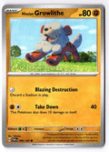 Hisuian Growlithe 099/167 Common Twilight Masquerade Pokemon Near Mint
