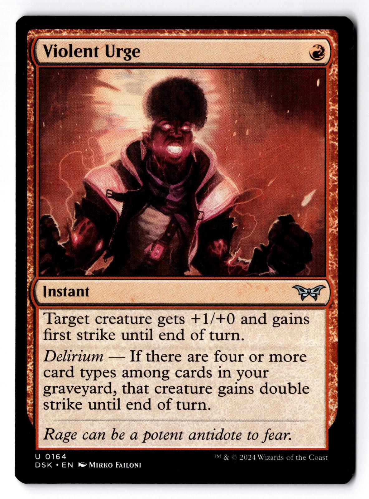 Violent Urge 164 Uncommon Duskmourn: House of Horror Magic: The Gathering LP