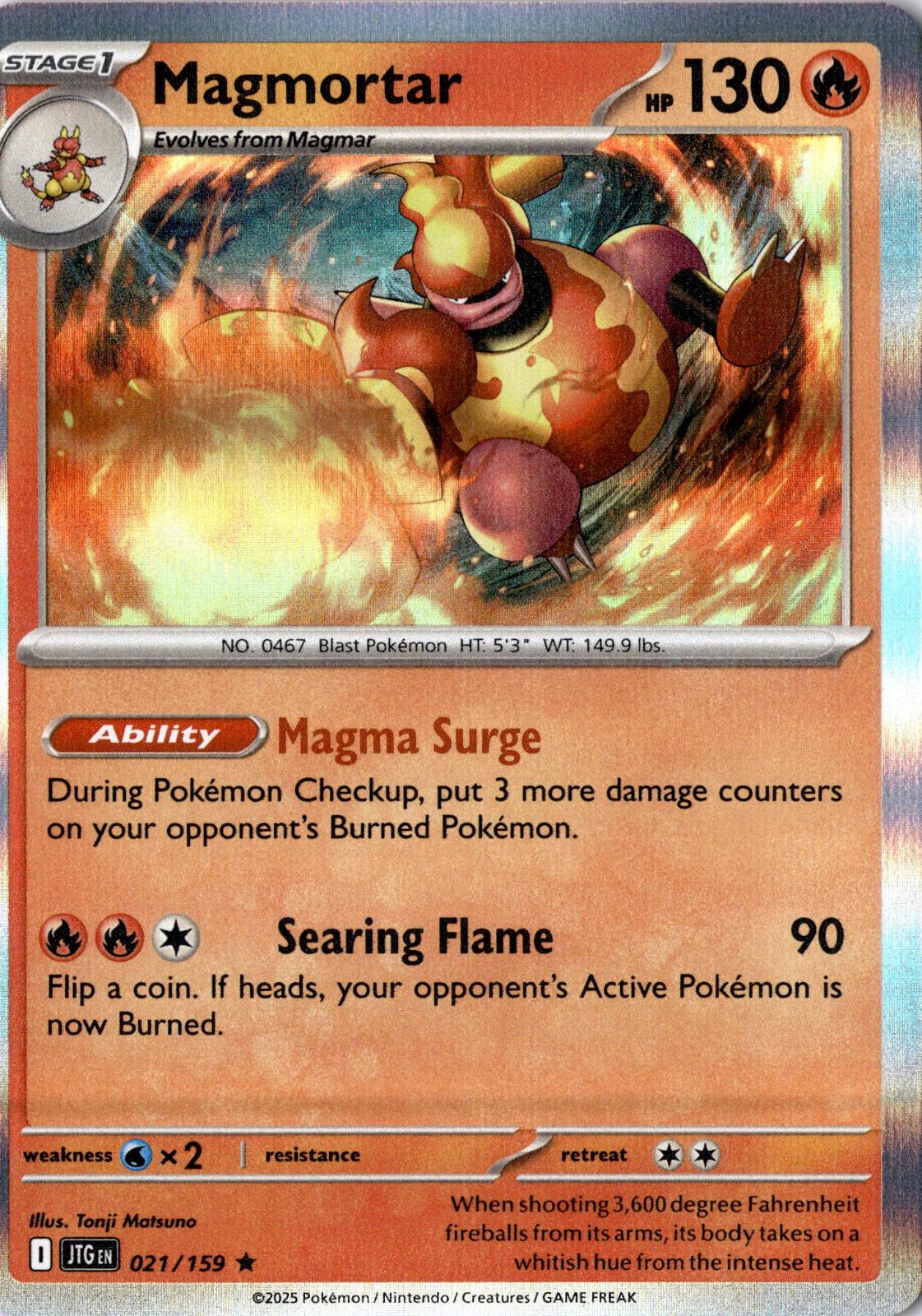 Magmortar 021/159 Rare Journey Together Pokemon Holo Near Mint