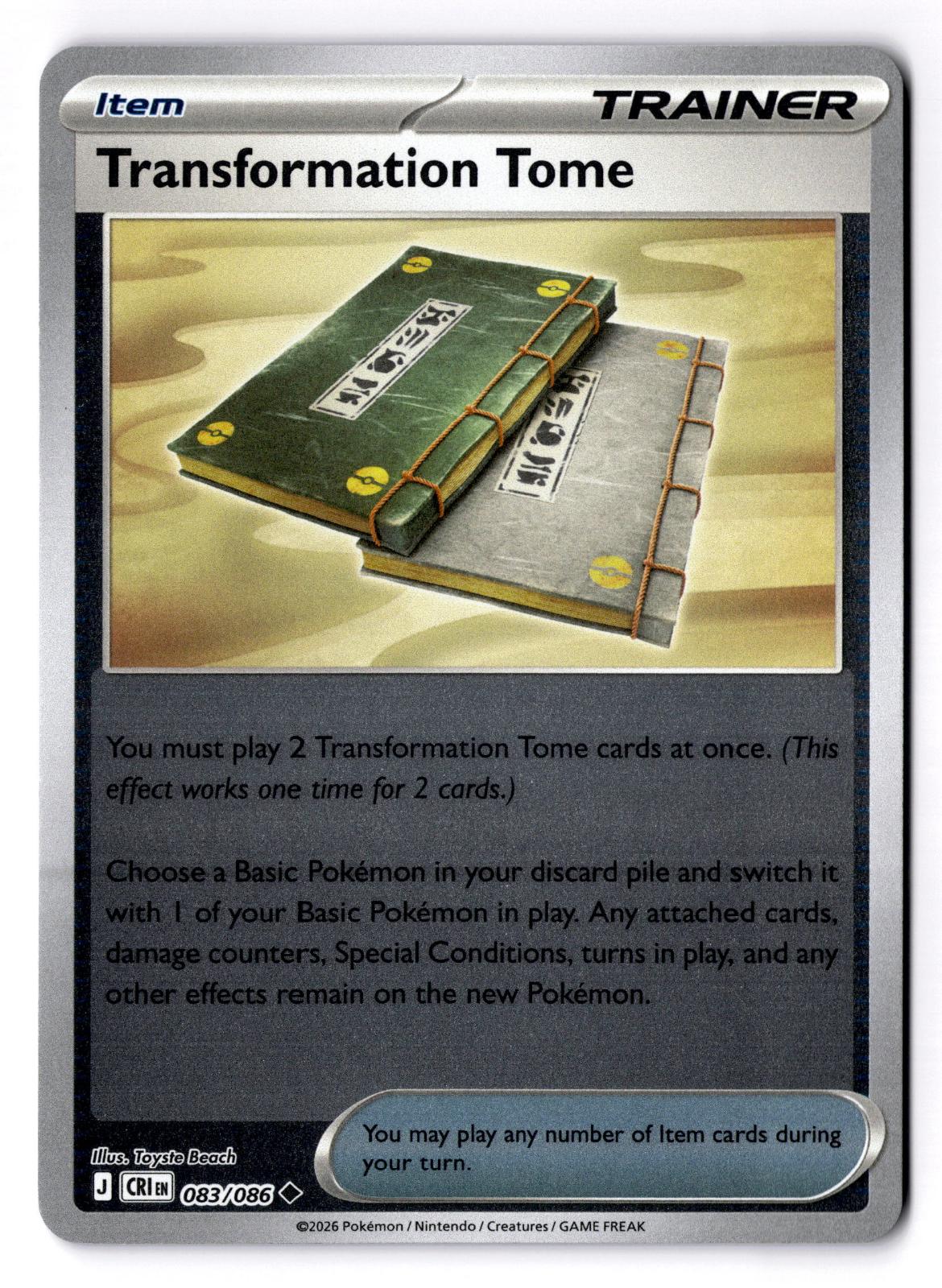 Transformation Tome 083/086 Uncommon Chaos Rising Pokemon Reverse Holo Near Mint