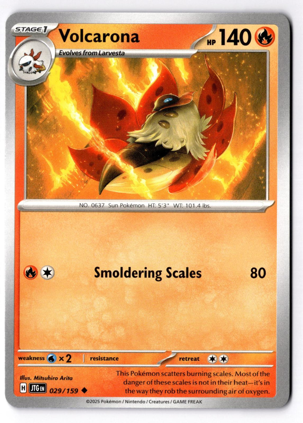 Volcarona 029/159 Uncommon Journey Together Pokemon Near Mint