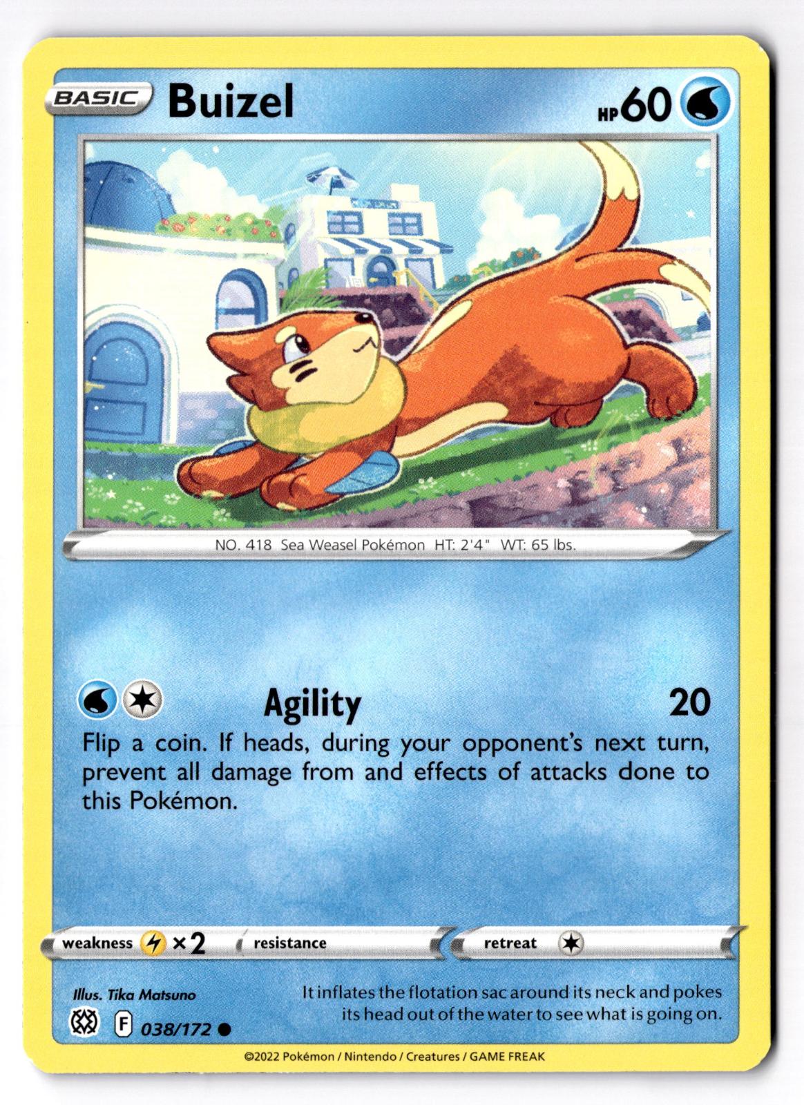 Buizel 038/172 Common Brilliant Stars Pokemon Near Mint