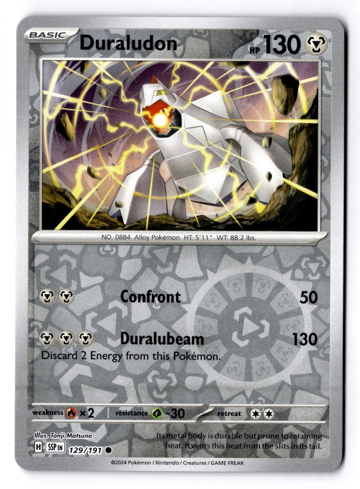 Duraludon 129/191 Common Surging Sparks Pokemon Reverse Holo Near Mint