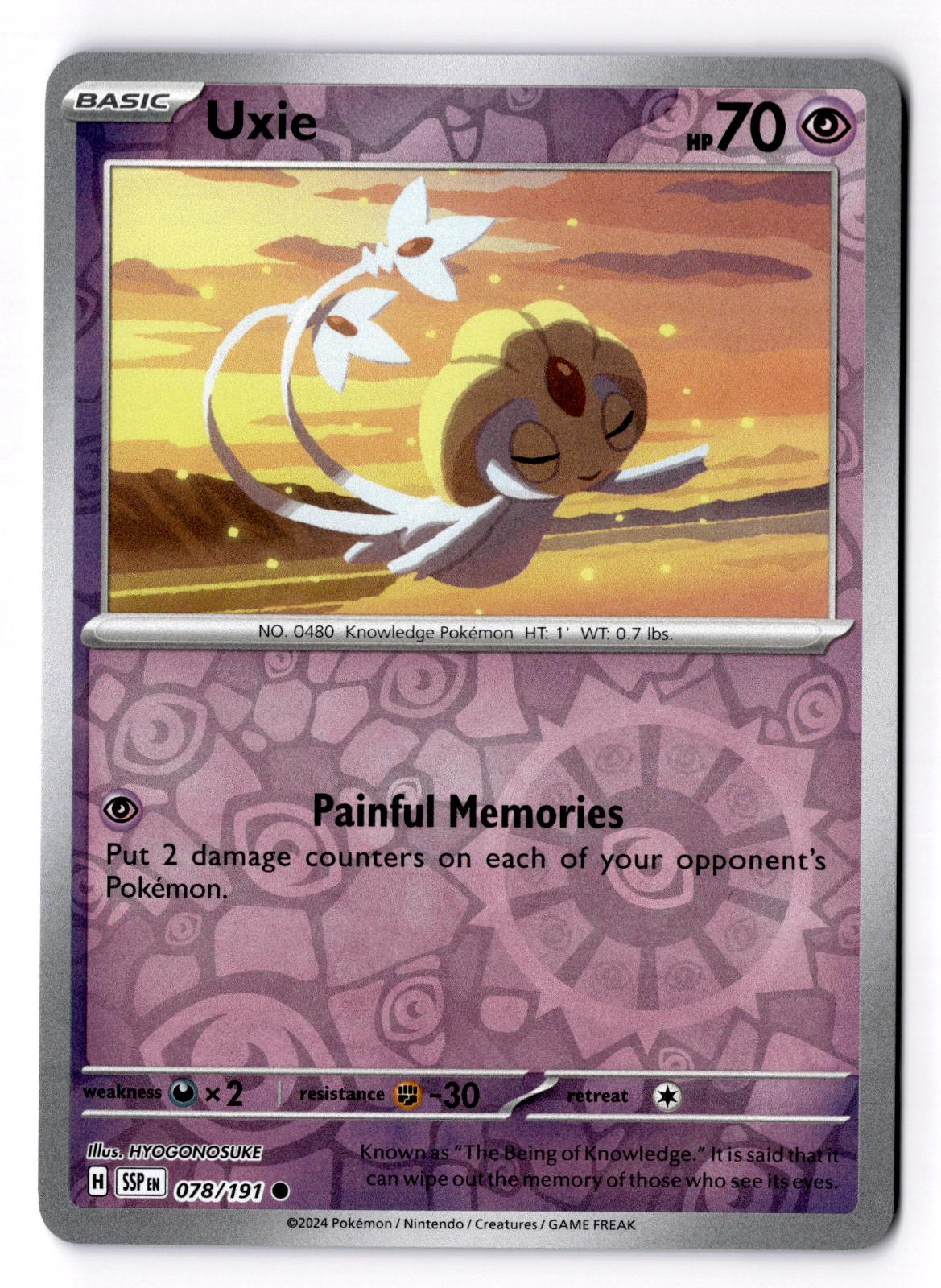 Uxie 078/191 Common Surging Sparks Pokemon Reverse Holo Near Mint