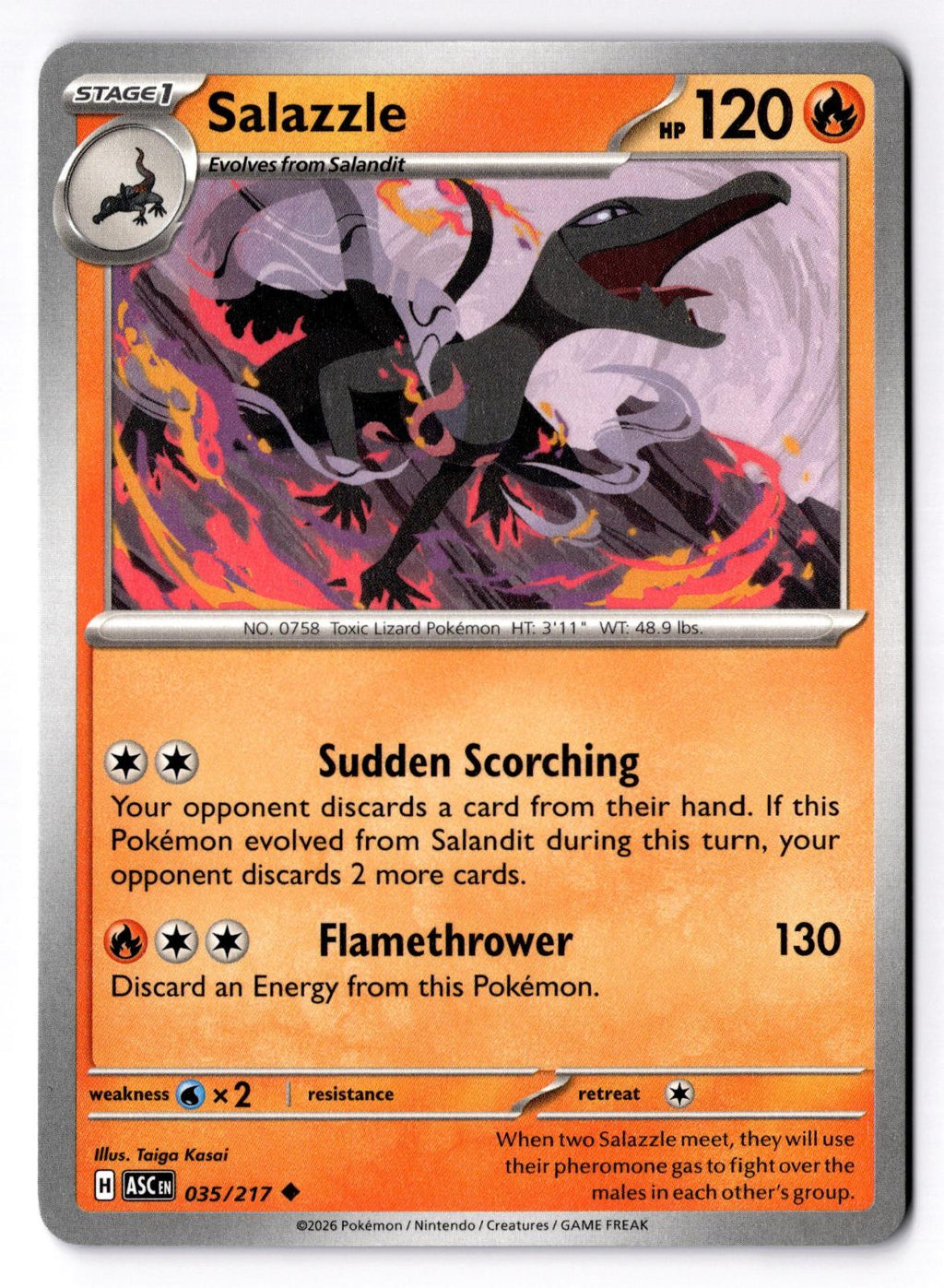 Salazzle 035/217 Uncommon Ascended Heroes Pokemon Near Mint
