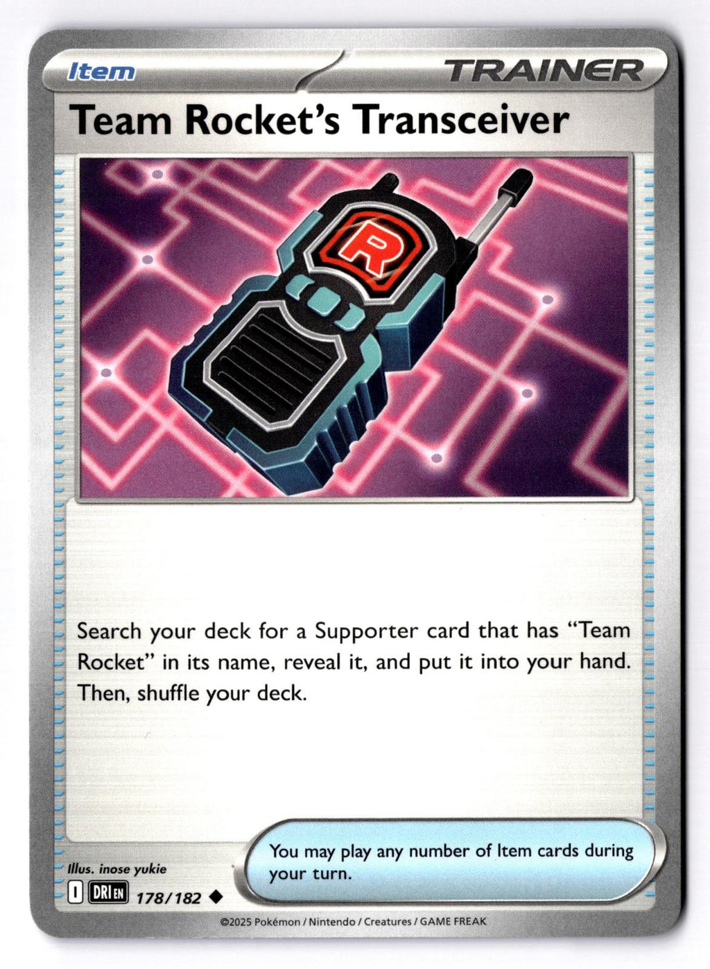 Team Rocket's Transceiver 178/182 Uncommon Destined Rivals Pokemon Near Mint