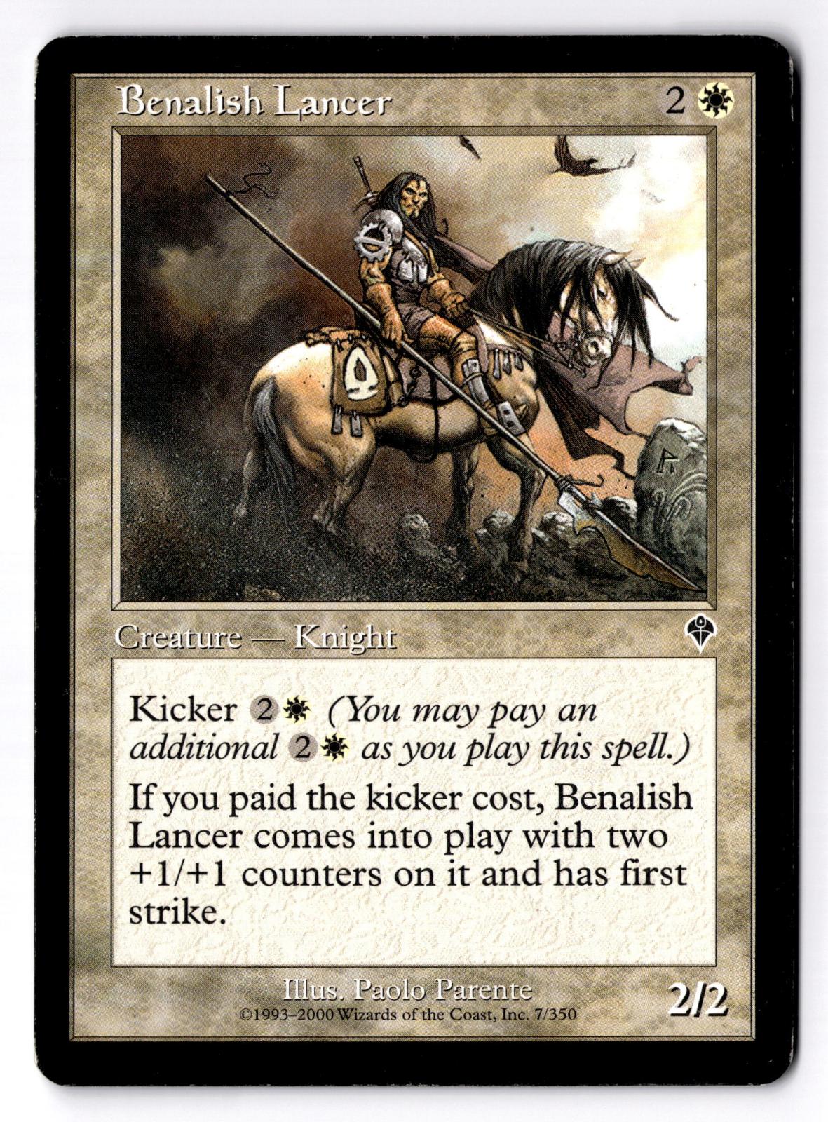 Benalish Lancer 7 Common Invasion Magic: The Gathering Moderately Played