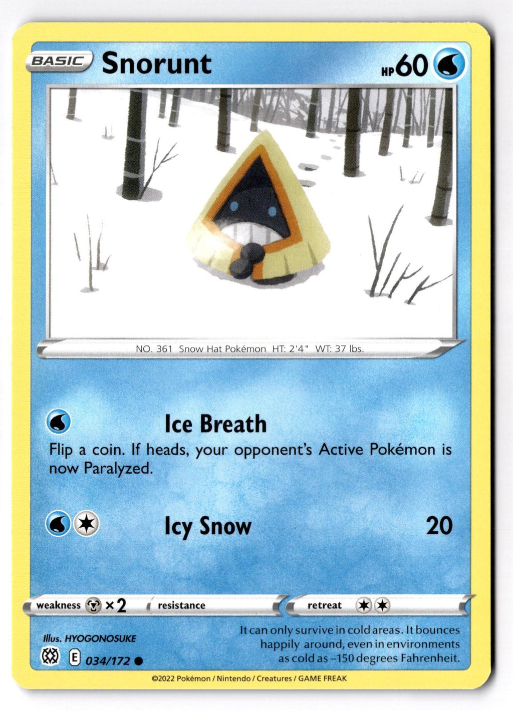 Snorunt 034/172 Common Brilliant Stars Pokemon Near Mint