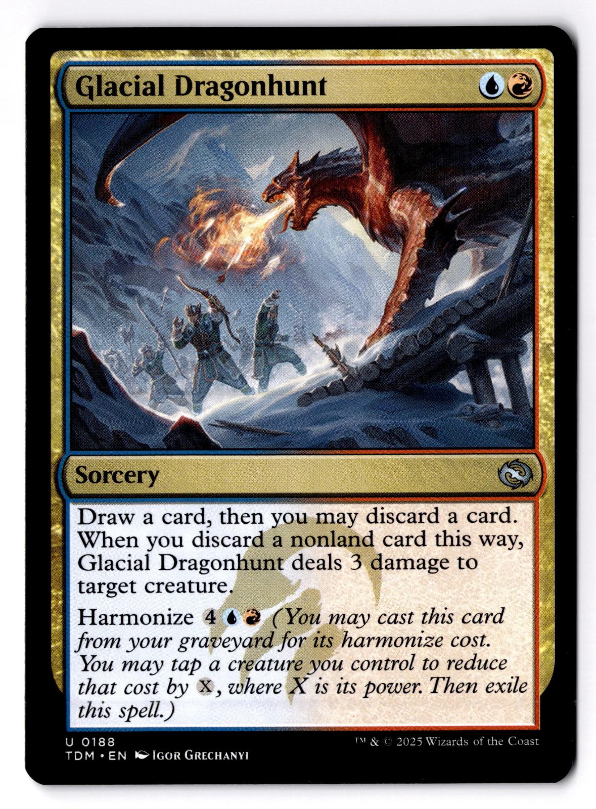Glacial Dragonhunt 188 Uncommon Tarkir: Dragonstorm Magic: The Gathering LP