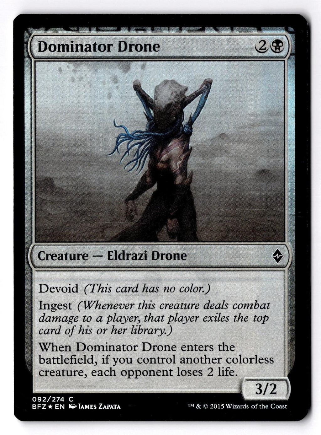 Dominator Drone 92 Common Battle for Zendikar Magic: The Gathering Foil MP