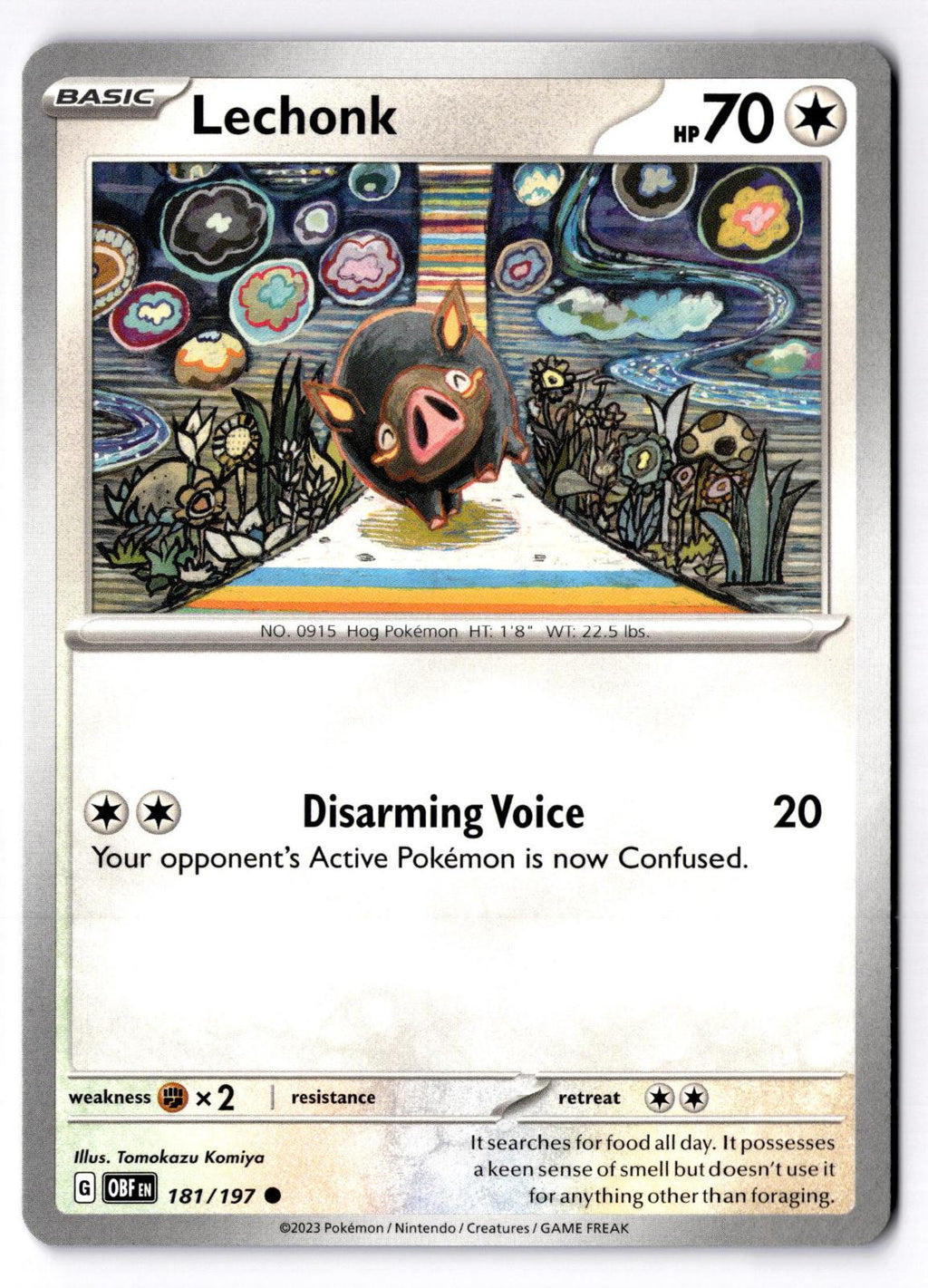 Lechonk 181/197 Common Obsidian Flames Pokemon Near Mint