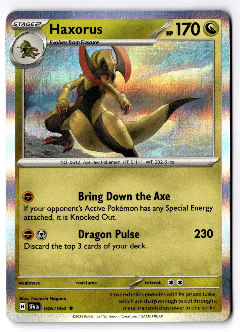 Haxorus 046/064 Rare Shrouded Fable Pokemon Holo Near Mint