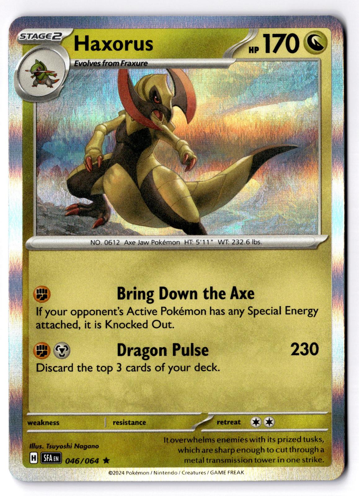 Haxorus 046/064 Rare Shrouded Fable Pokemon Holo Near Mint