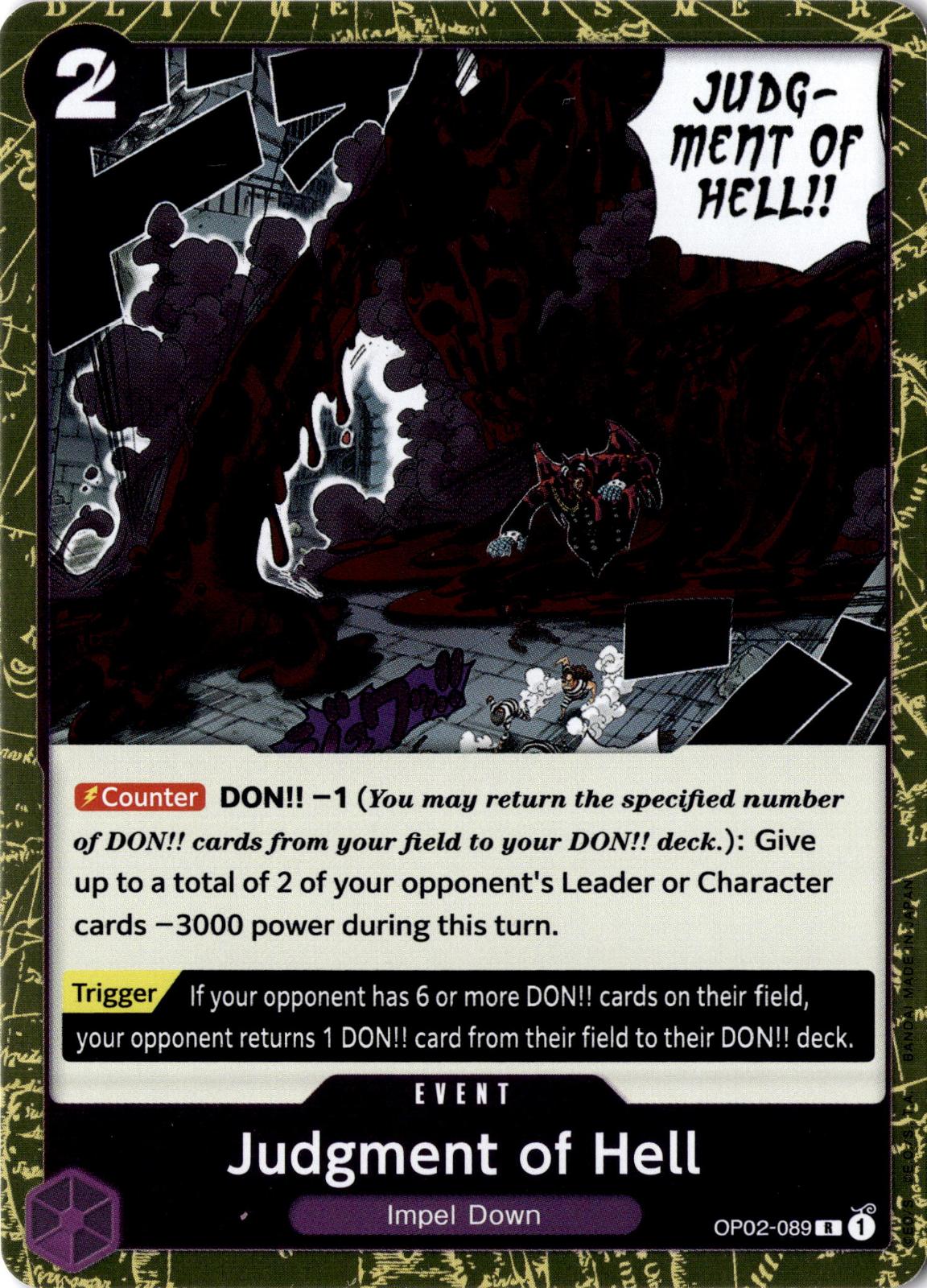 Judgment of Hell OP02-089 Rare Paramount War One Piece Foil Near Mint