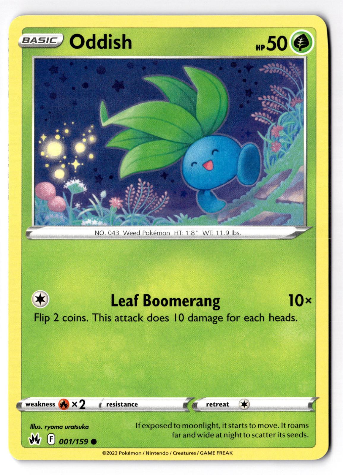 Oddish 001/159 Common Crown Zenith Pokemon Near Mint