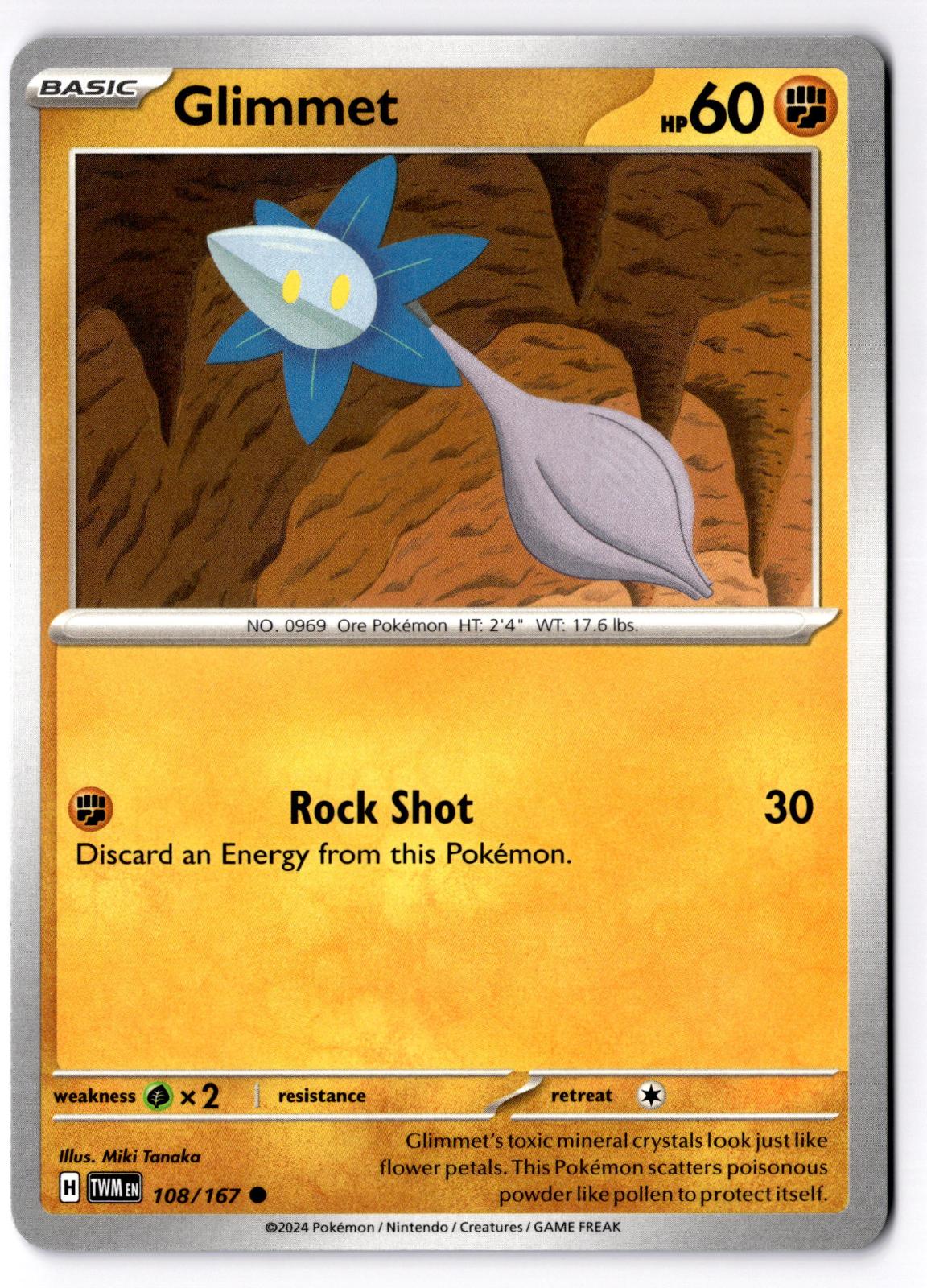 Glimmet 108/167 Common Twilight Masquerade Pokemon Near Mint