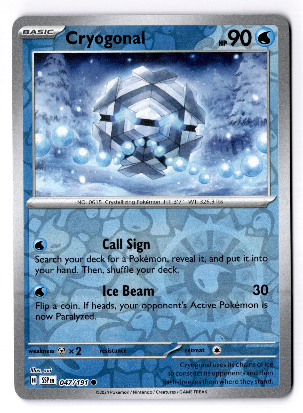 Cryogonal 047/191 Common Surging Sparks Pokemon Reverse Holo Near Mint