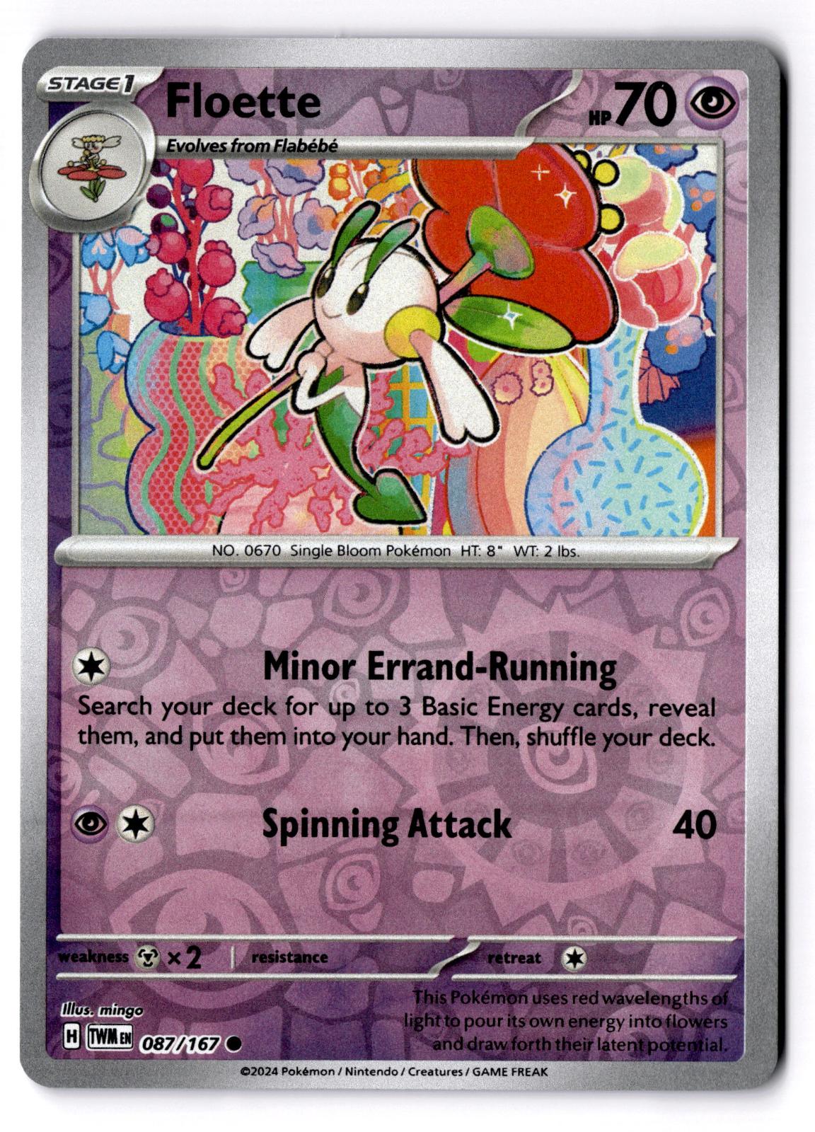 Floette 087/167 Common Twilight Masquerade Pokemon Reverse Holo Near Mint