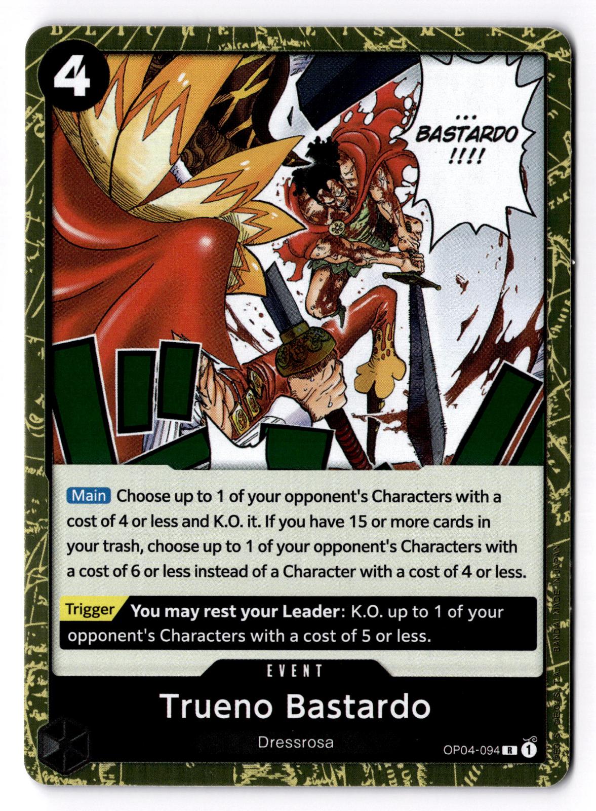 Trueno Bastardo OP04-094 Rare Kingdoms of Intrigue One Piece Foil Near Mint