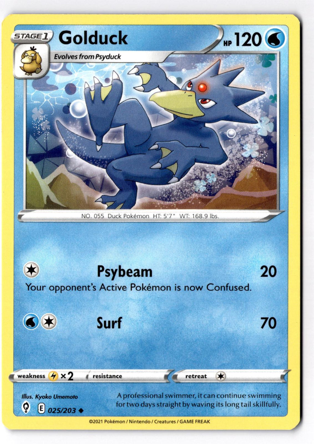 Golduck 025/203 Uncommon Evolving Skies Pokemon Near Mint