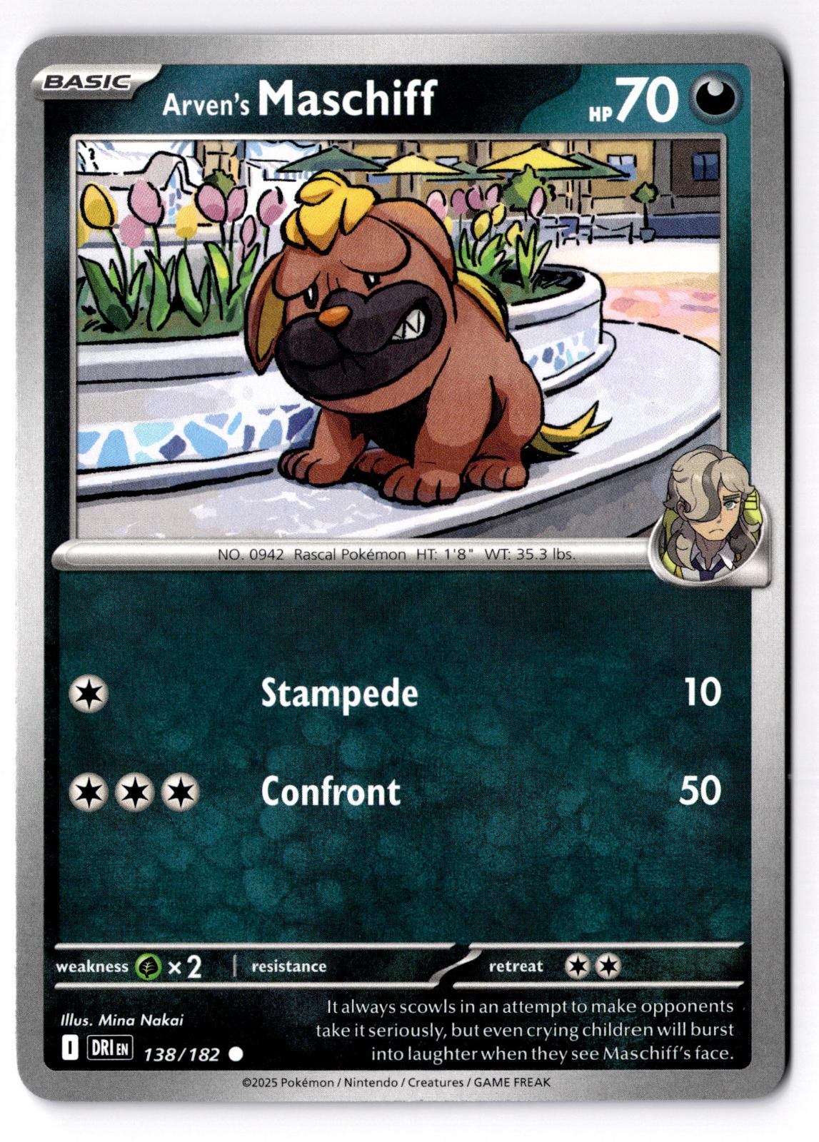 Arven's Maschiff 138/182 Common Destined Rivals Pokemon Near Mint