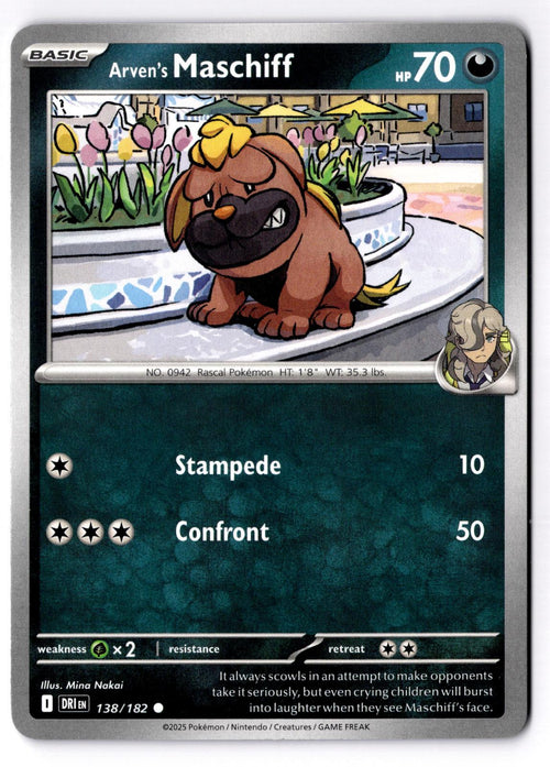 Arven's Maschiff 138/182 Common Destined Rivals Pokemon Near Mint