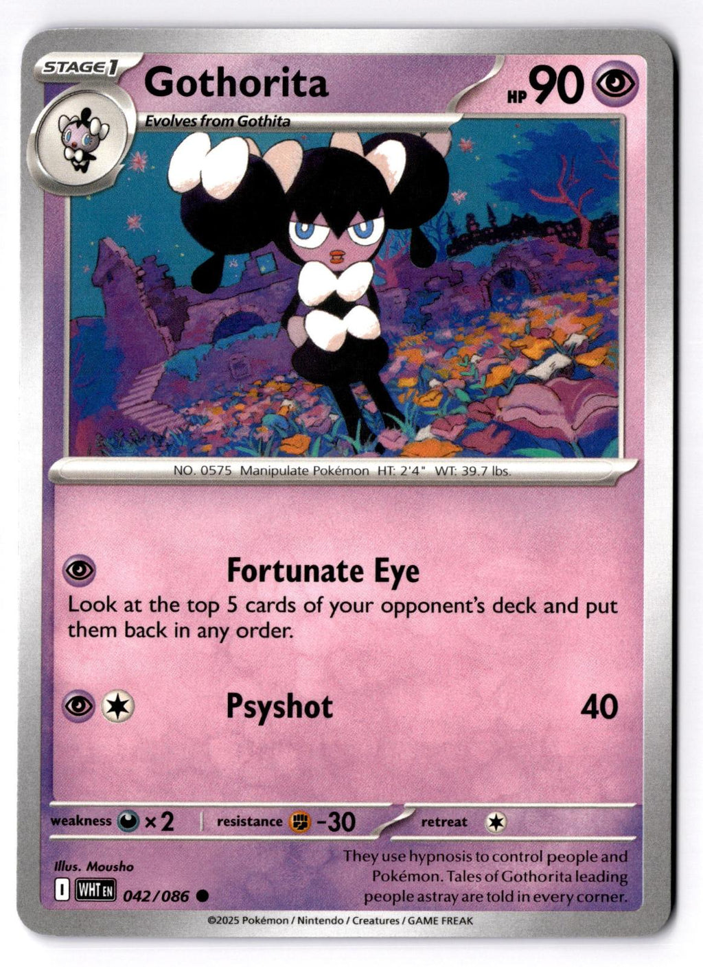 Gothorita 042/086 Common White Flare Pokemon Near Mint