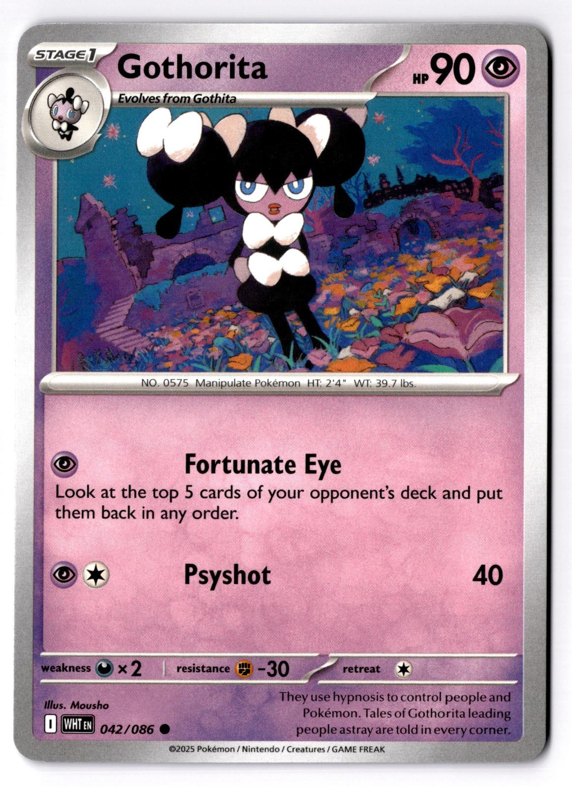Gothorita 042/086 Common White Flare Pokemon Near Mint