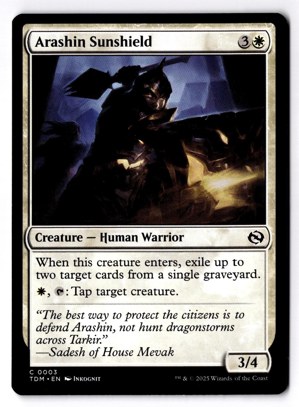 Arashin Sunshield 3 Common Tarkir: Dragonstorm Magic: The Gathering LP