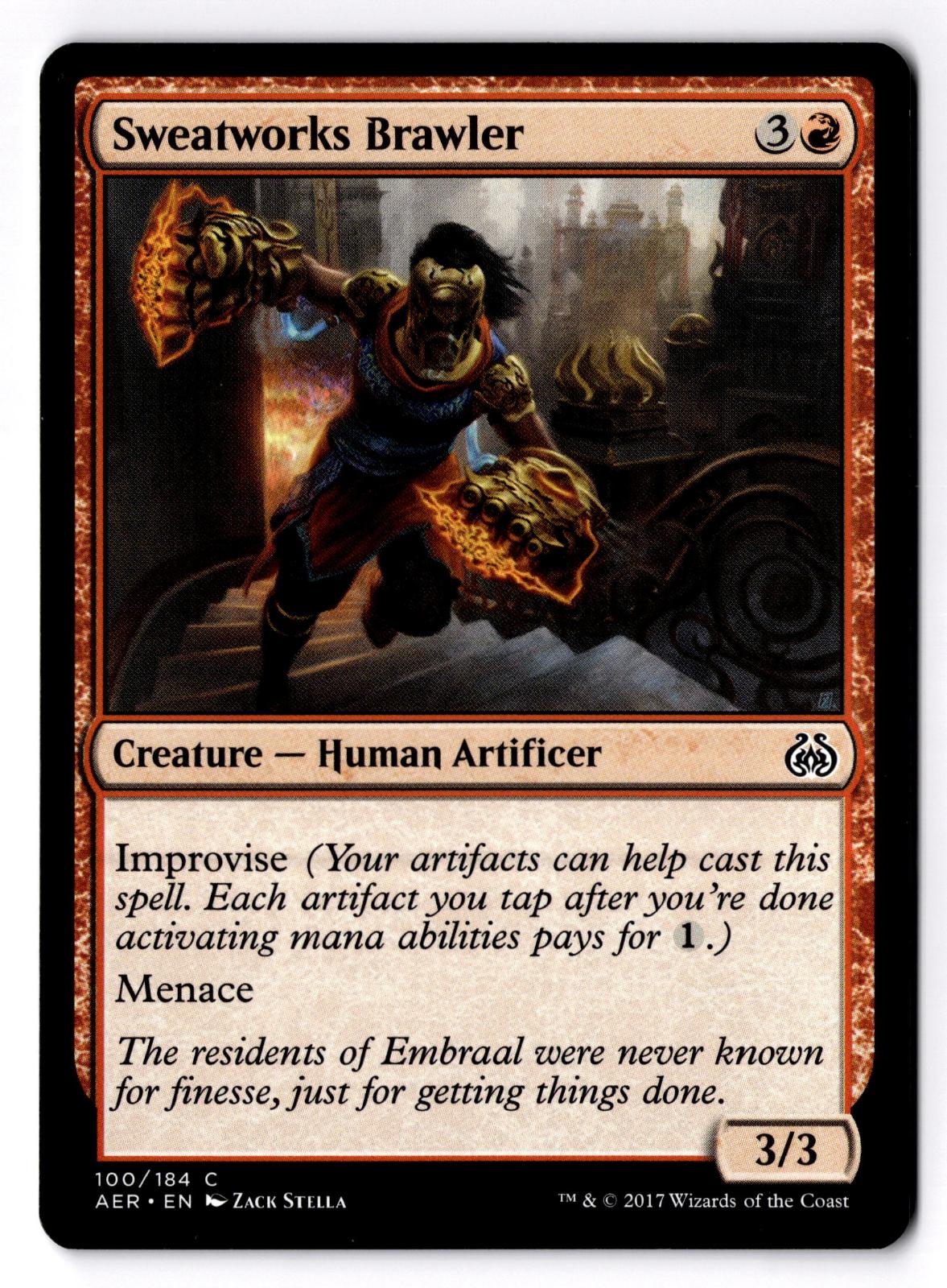 Sweatworks Brawler 100 Common Aether Revolt Magic: The Gathering Lightly Played