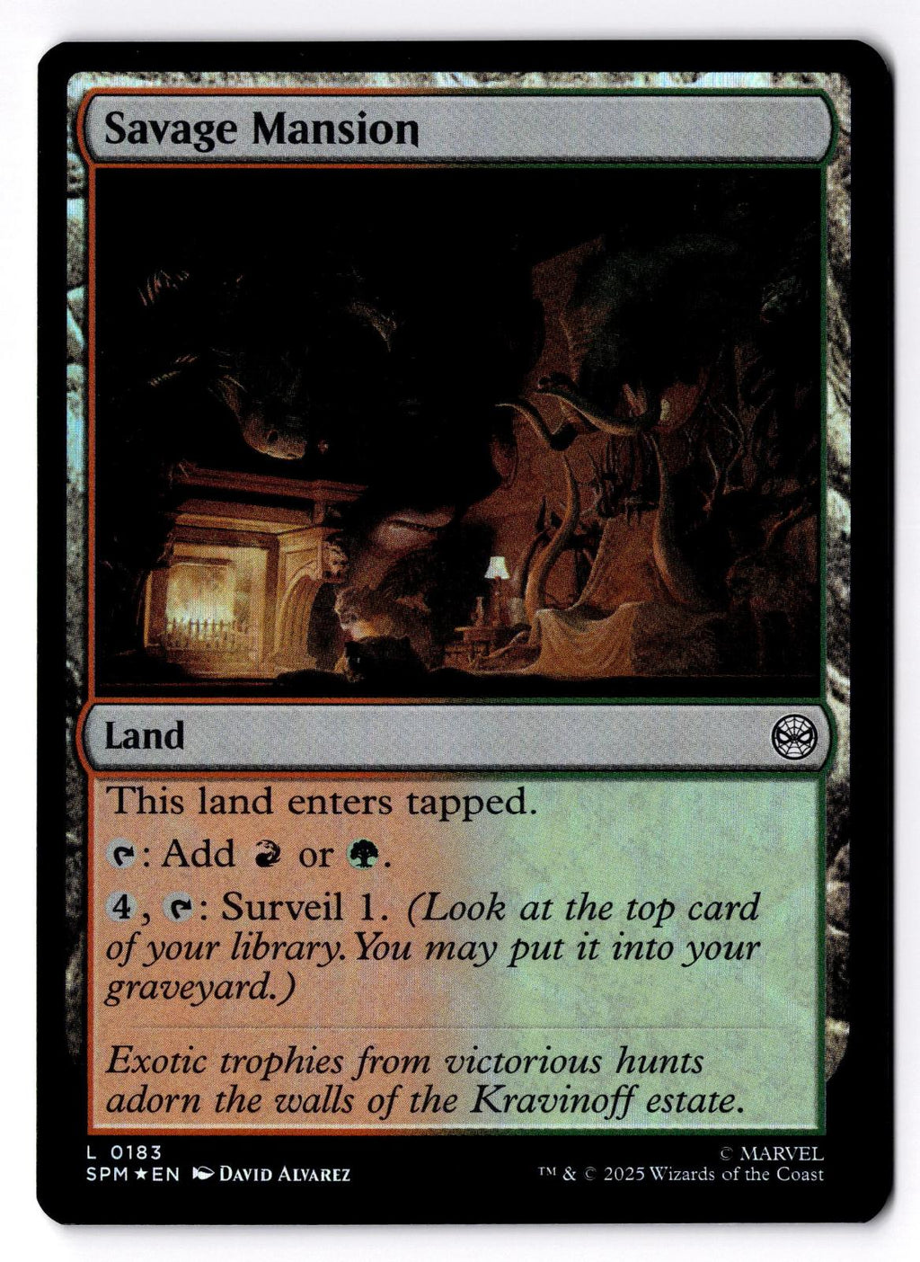 Savage Mansion 183 Land Marvel's Spider-Man Magic: The Gathering Foil LP