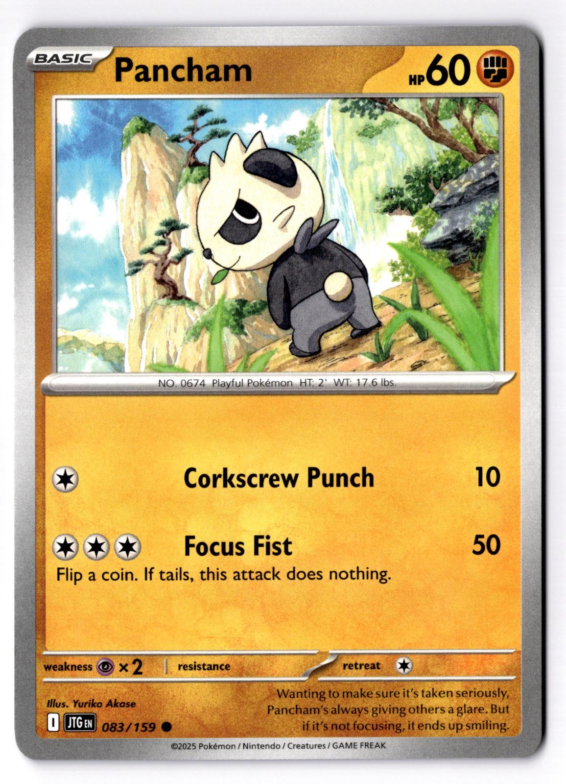 Pancham 083/159 Common Journey Together Pokemon Near Mint