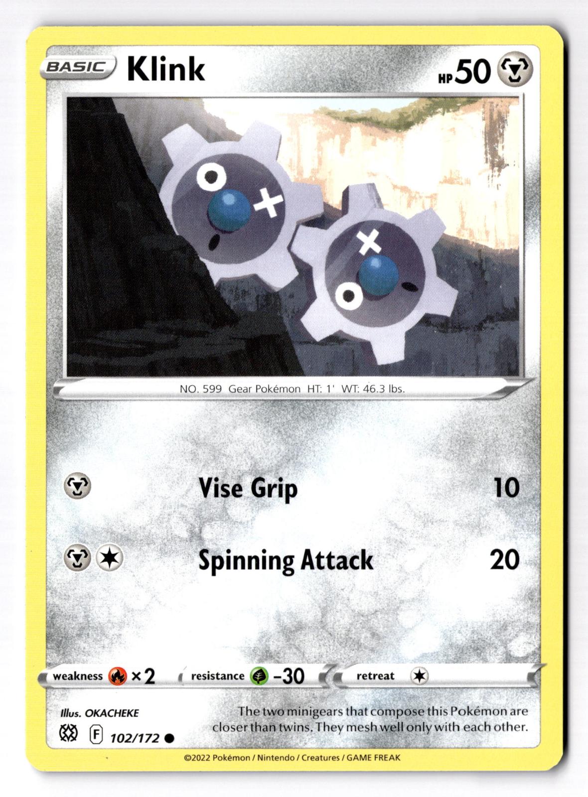 Klink 102/172 Common Brilliant Stars Pokemon Near Mint