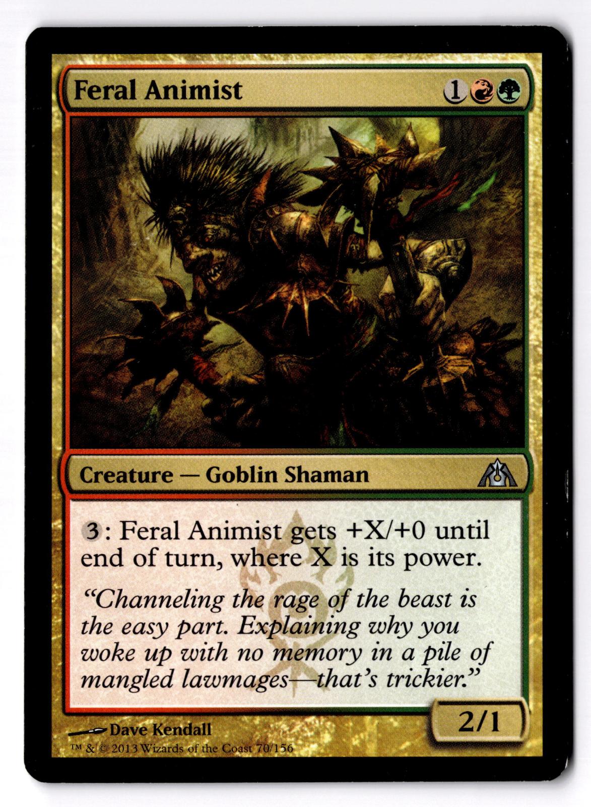 Feral Animist 70 Uncommon Dragon's Maze Magic: The Gathering Moderately Played