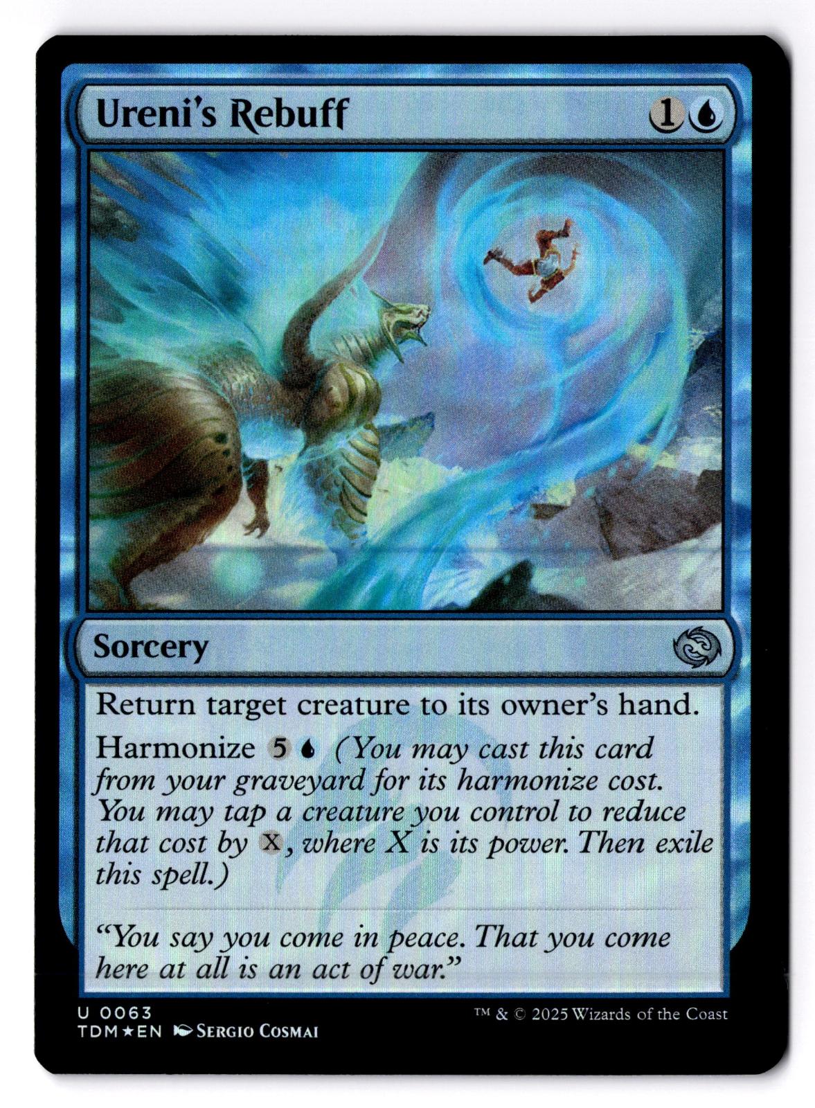 Ureni's Rebuff 63 Uncommon Tarkir: Dragonstorm Magic: The Gathering Foil LP